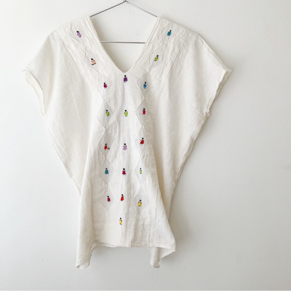 Vintage • Hand Stitched Gauze Blouse in Cream - Picture 6 of 15